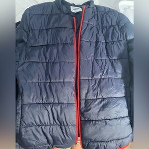 Women’s Lightweight Old Navy Puffer Jacket Navy Blue with Red Piping